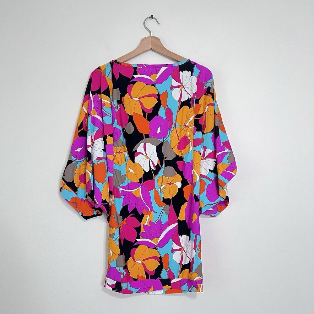 TRINA TURK Gemini Floral Swim Cover Up Tunic Dress Size Small Bright Tropical - Picture 9 of 13